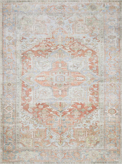 Washable Rust Area Rug - Stylish Durable Easy to Clean