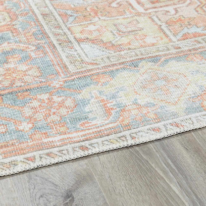 Washable Rust Area Rug - Stylish Durable Easy to Clean