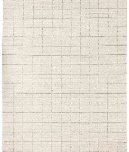 Checkered Wool Rug - Cream Cozy Home Decor