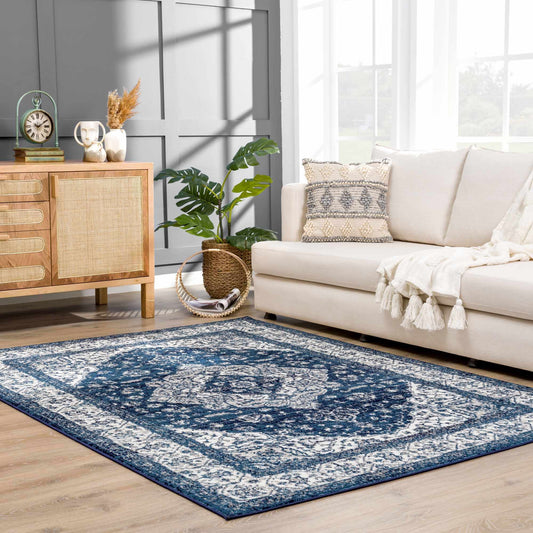 Billy Blue Medallion Area Rug - Stylish Home Decor Accent