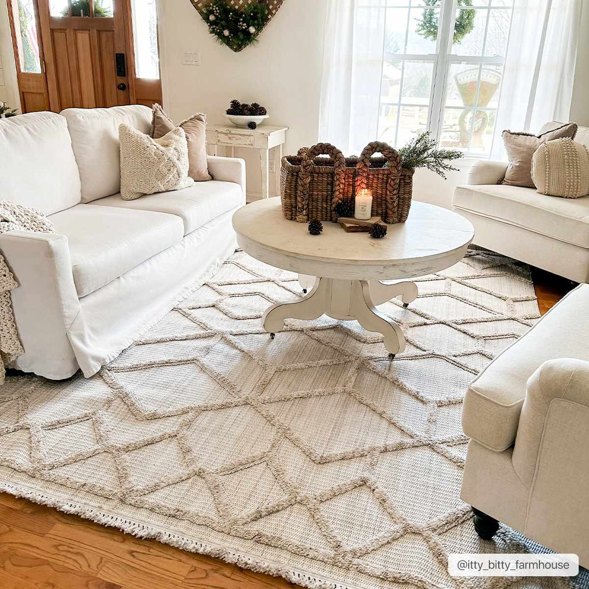 Rustic Malilinao Area Rug - Cozy Farmhouse Living Room or Bedroom Decor