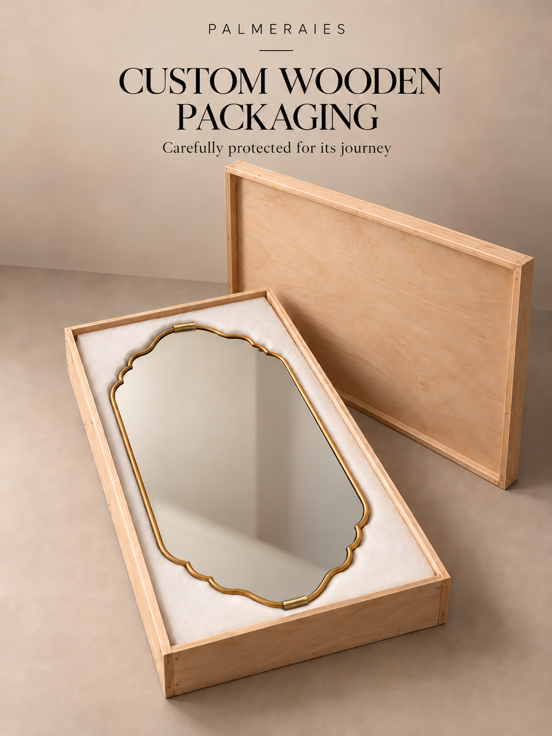 Decorative Wall Mirror with Brass Caps – Elegant Château Mirror