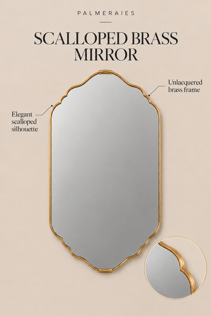 Decorative Wall Mirror with Brass Caps – Elegant Château Mirror