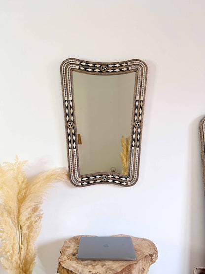 Curved Bone Inlay Mirror - Berber Horizon Mirror