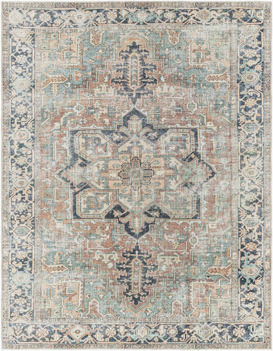 Washable Green Tumble Dry Rug - Soft and Durable