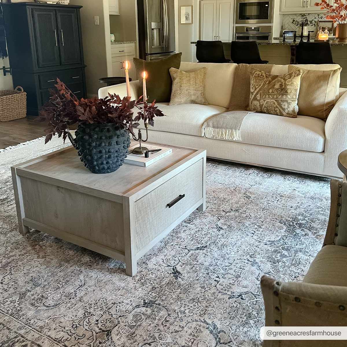 Olive Area Rug - Washable Soft Stylish Home Decor