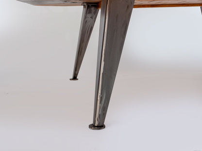 Metal table leg on a white background