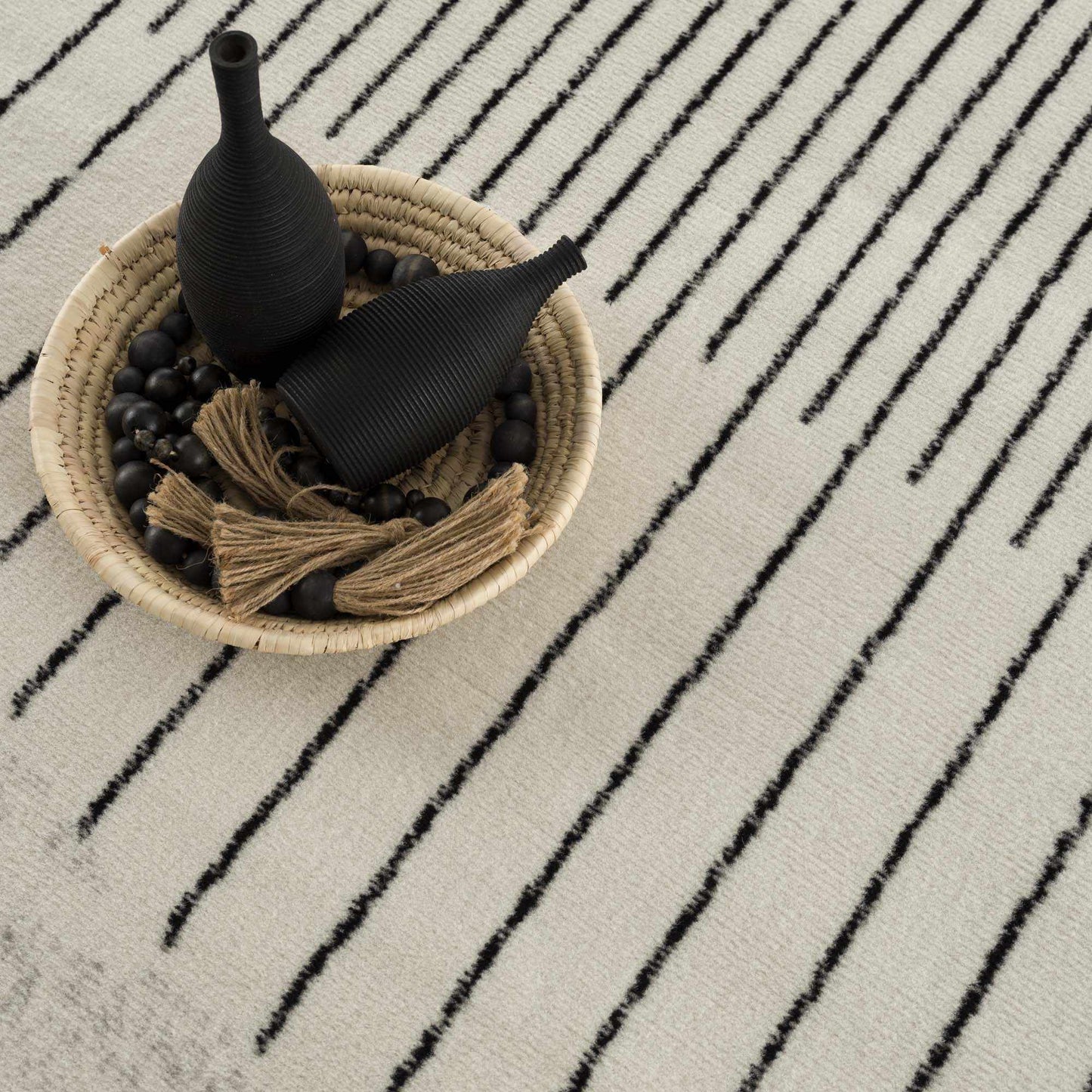 Angus Black  White Geometric Area Rug - Modern Home Décor