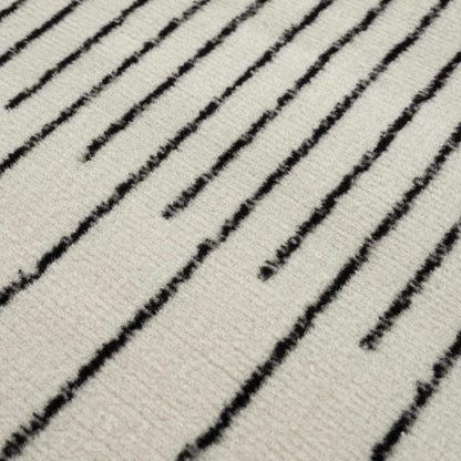 Angus Black  White Geometric Area Rug - Modern Home Décor