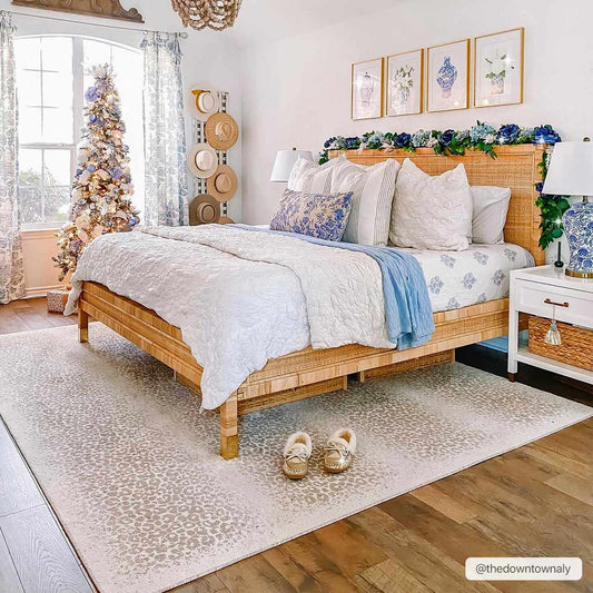 Tan Leopard Print Area Rug - Stylish Home Decor Accent