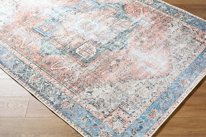 Distressed Washable Area Rug - Stylish Durable Easy to Clean