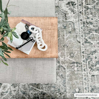 Washable Blue Flat Pile Rug - Stylish Durable Home Decor