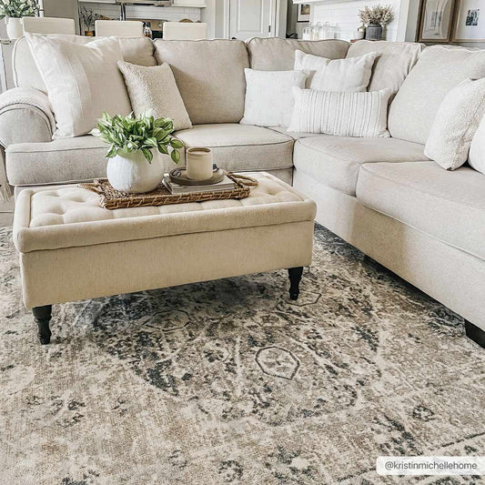 Washable Blue Flat Pile Rug - Stylish Durable Home Decor