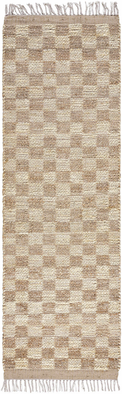 Checkered Jute Area Rug - Eco-Friendly Home Decor