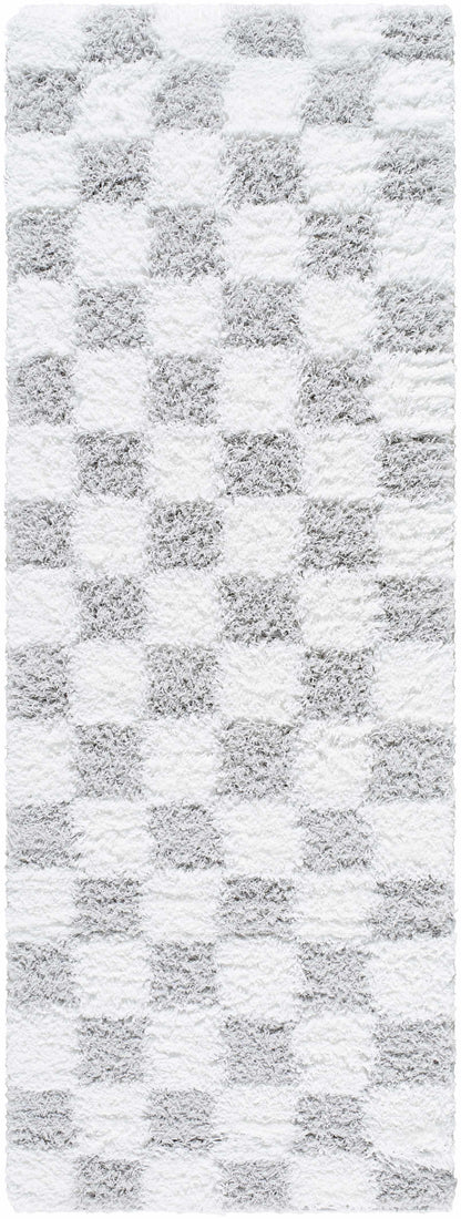 Gray Checkered Area Rug - Modern Stylish Home Decor