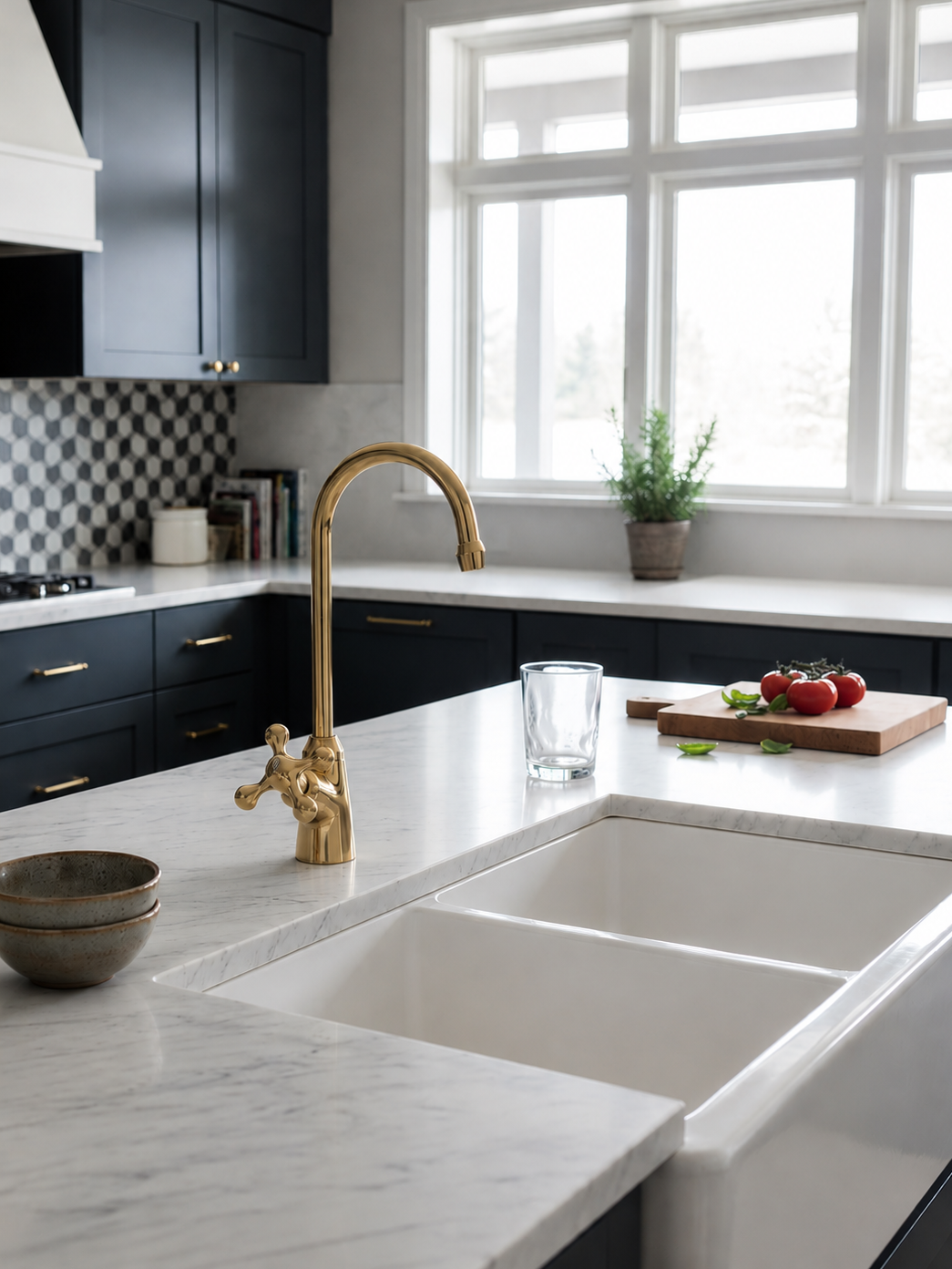 Unlacquered Brass Single Hole Gooseneck Faucet