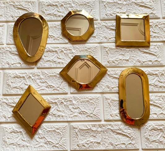 Small Decorative Mirrors - Small Unlacquered Brass Mirror