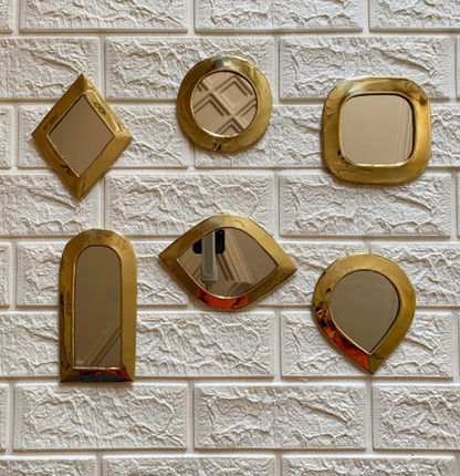 Small Decorative Mirrors - Small Unlacquered Brass Mirror