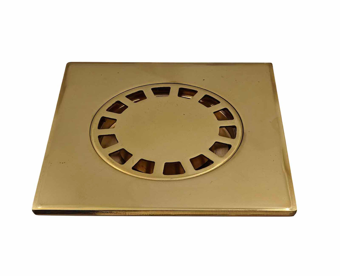 Unlacquered Brass Square Floor Drain