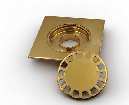 Unlacquered Brass Square Floor Drain