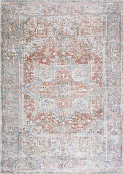 Washable Rust Area Rug - Stylish Durable Easy to Clean