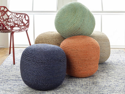 Knitted Aqua Jute Pouf Jenkinjones Cozy Living Room Decor