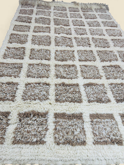 Tilila Moroccan Berber Rug – Handwoven Wool Checkered Design