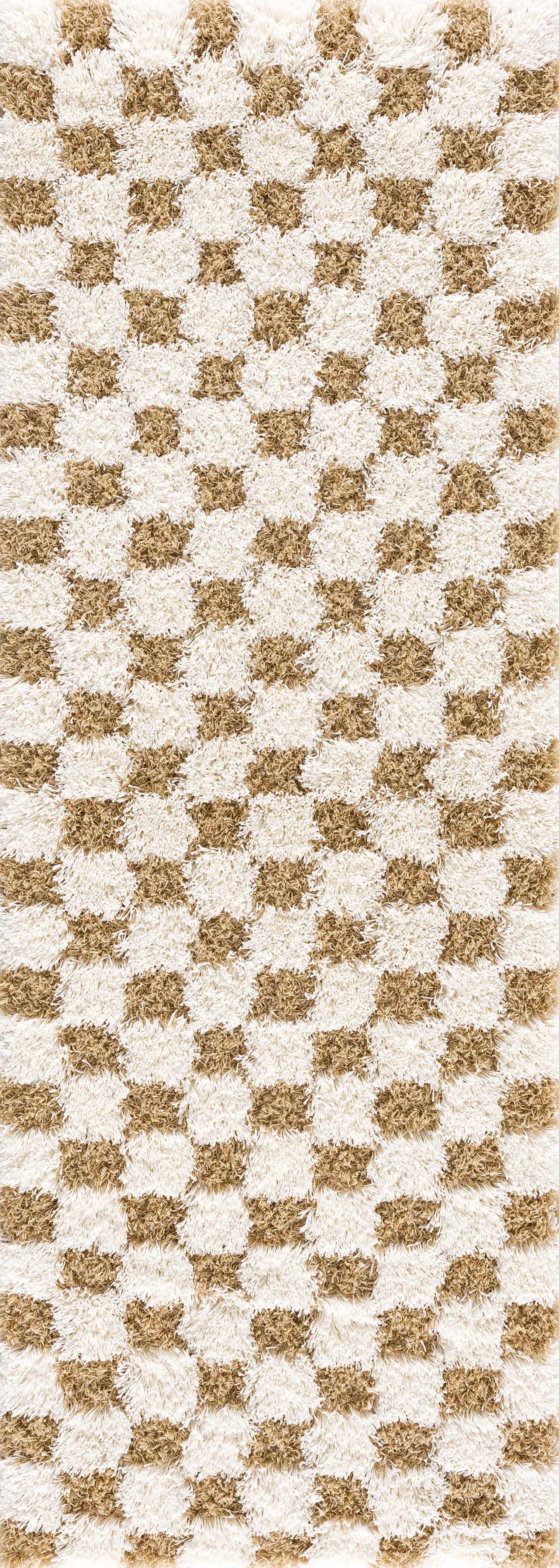 Mustard Checkered Area Rug - Cozy Stylish Home Decor