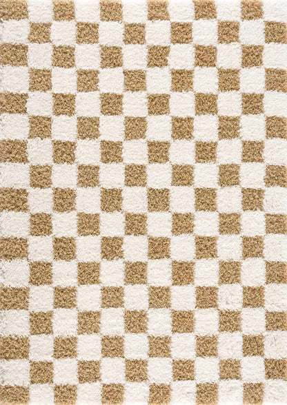 Mustard Checkered Area Rug - Cozy Stylish Home Decor