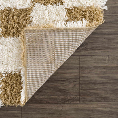 Mustard Checkered Area Rug - Cozy Stylish Home Decor