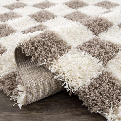 Brown Checkered Area Rug - Cozy Stylish Home Decor