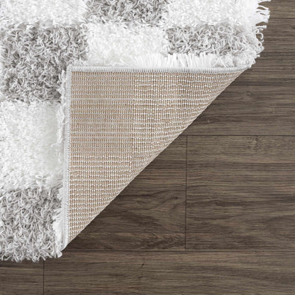 Gray Checkered Area Rug - Modern Stylish Home Decor