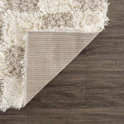 Light Brown Checkered Area Rug - Cozy Home Decor Accent