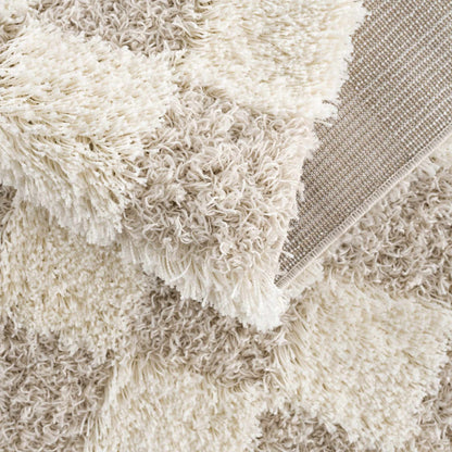 Light Brown Checkered Area Rug - Cozy Home Decor Accent