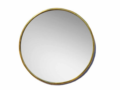 Miroir rond en laiton doré - Miroir en laiton non laqué