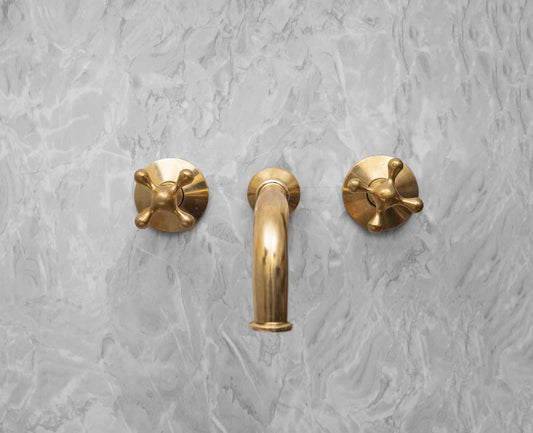 Unlacquered Brass Bathroom Faucet With Rough in Valve