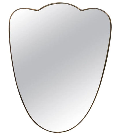 Soft Crest brass mirror isolated on white background