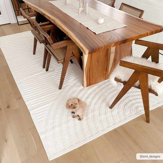 Deron White Washable Area Rug - Soft Durable Stylish Floor Mat