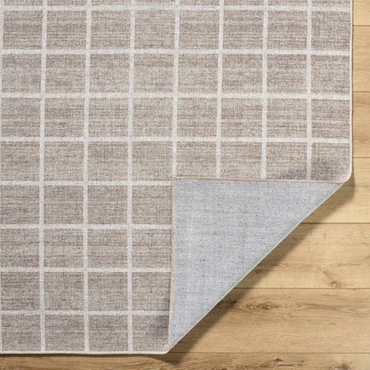 Washable Checkered Wool Area Rug - Stylish Durable Home Decor