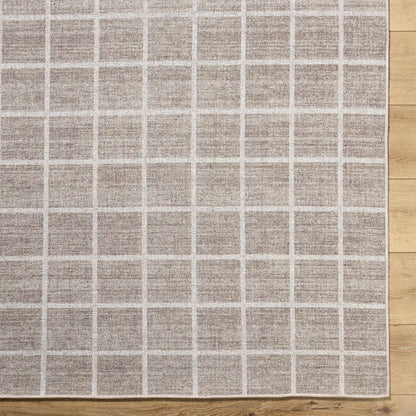 Washable Checkered Wool Area Rug - Stylish Durable Home Decor