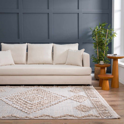 Bohemian Area Rug - High-Low Rustic Design for Cozy Home Décor
