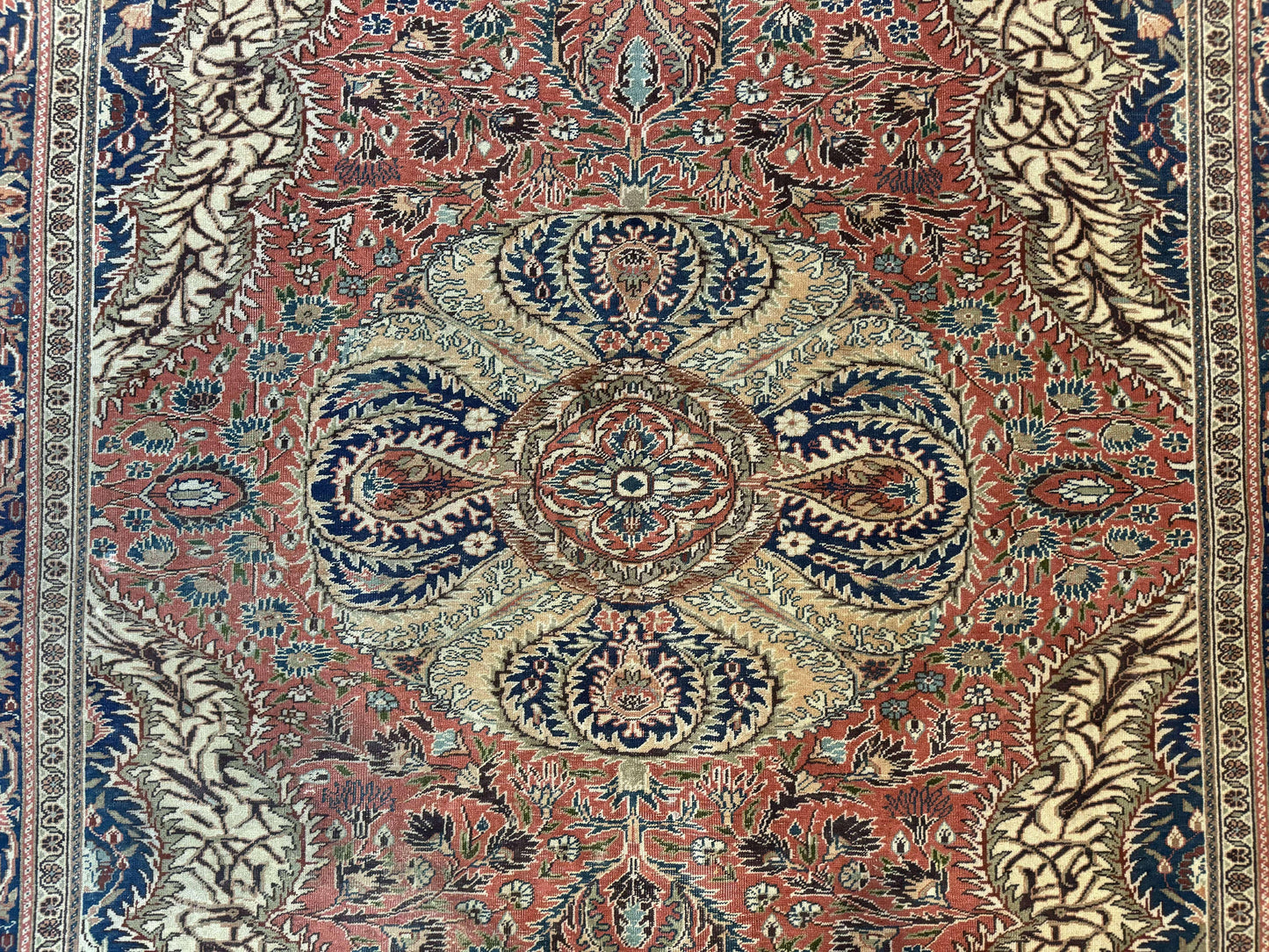 Turkish Kayseri Rug 6x10 Antique Hand-Knotted Wool Floral Medallion Oriental Carpet Red