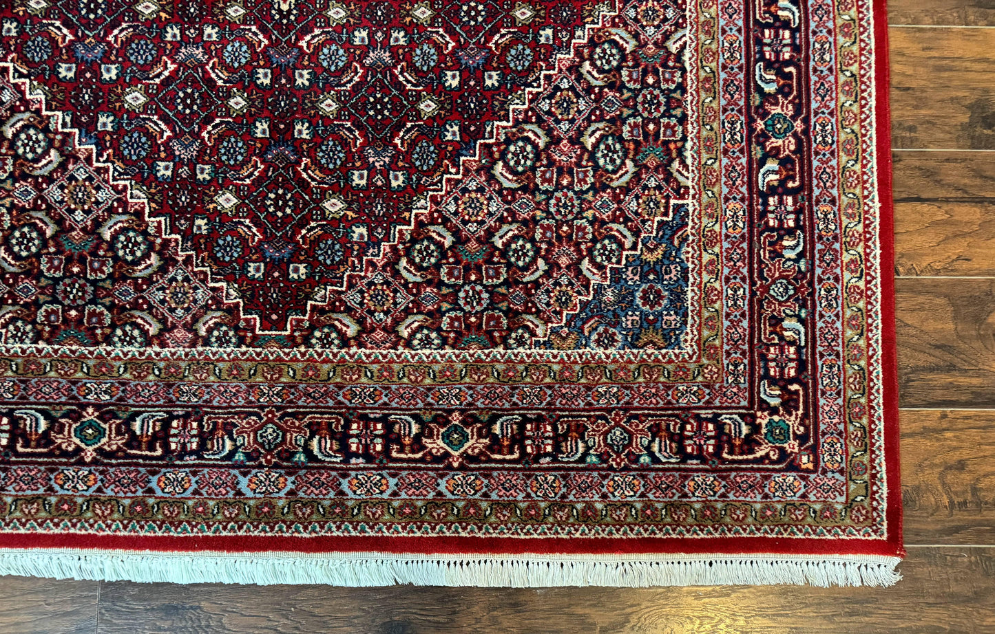 Indo Persian Bidjar Rug 6x9, Vintage Wool Handmade Carpet