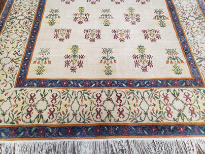 Tufenkian Tibetan Nepalese Rug Hand Knotted Wool Vintage Area Rug 5.9 By 8.6 Feet