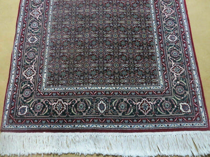 Amritsar Wool Silk Rug Vintage Handmade Medallion Harati Pattern 3x5 Indian Antique