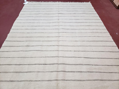 Turkish Kilim Rug Hand Knotted Striped Wool Area Rug 5x8 Southwestern Style