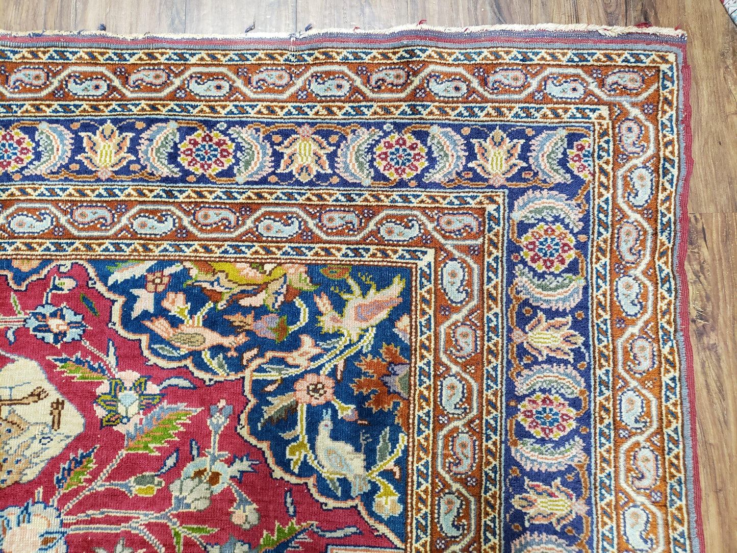 Turkish Sivas Area Rug Hand Knotted 8x11 Vintage Red Wool Oriental Carpet