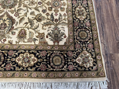 Indo Mahal Rug 6x9 Hand Knotted Wool Vintage Indian Floral Carpet In Living Room