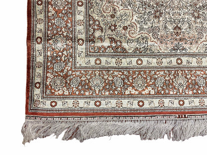 4x6 Vintage Handmade Chinese Oriental Silk Rug Hand Knotted 400 KPSI