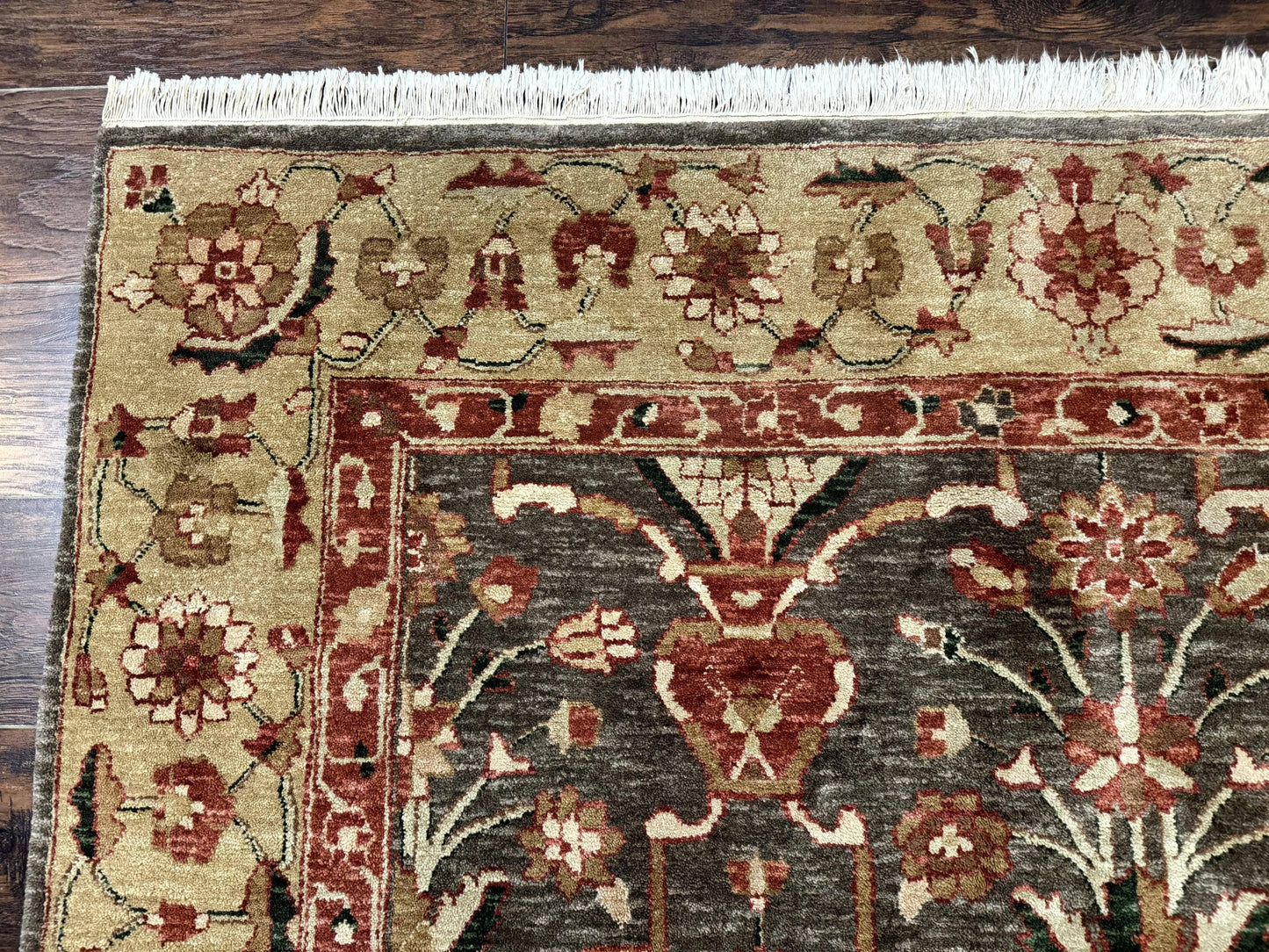 Persian Mahal Rug 6x9 Handmade Wool Oriental Carpet Floral Design